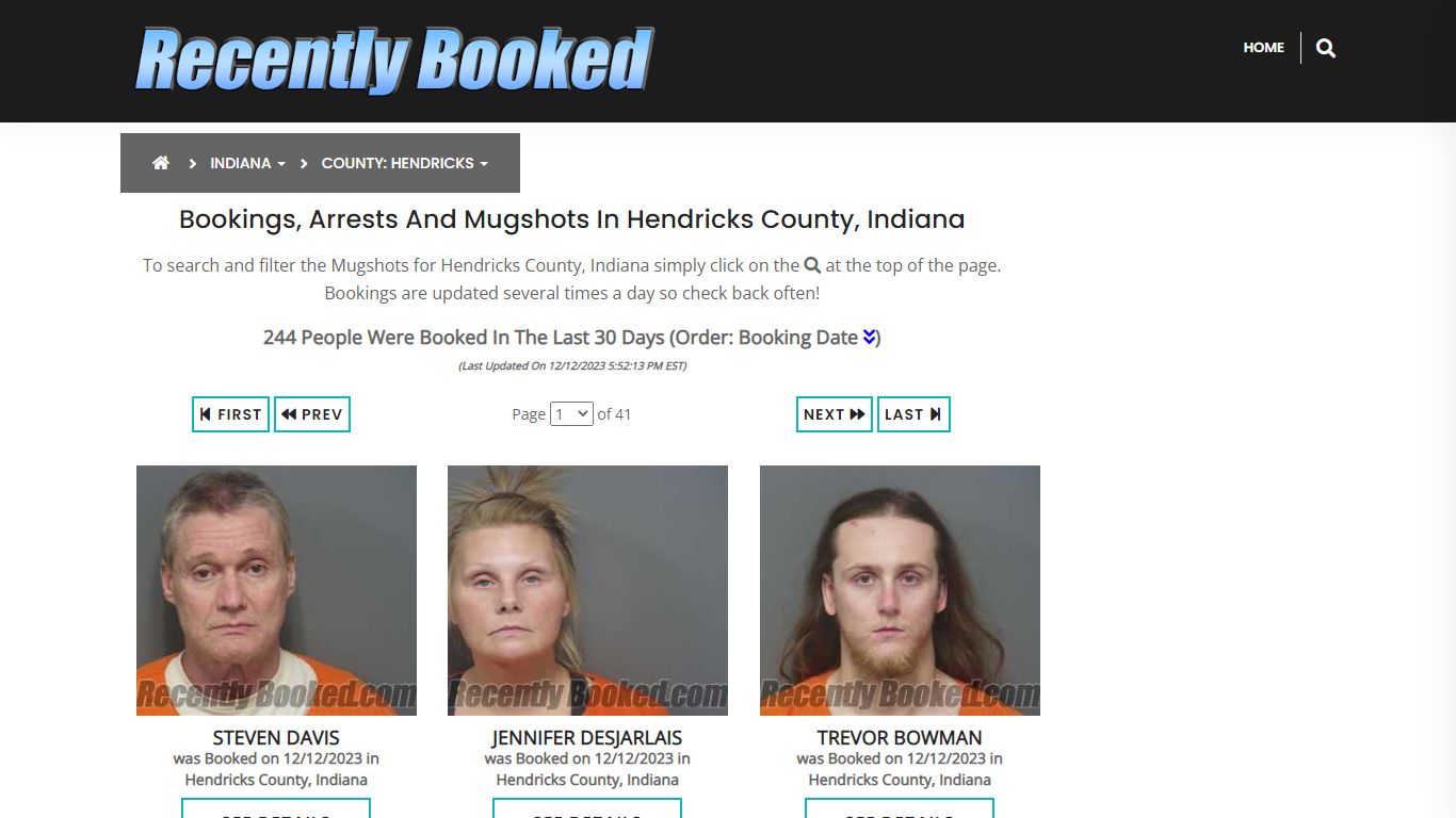 Bookings, Arrests and Mugshots in Hendricks County, Indiana